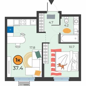 Квартира 37,4 м², 1-комнатная - изображение 1