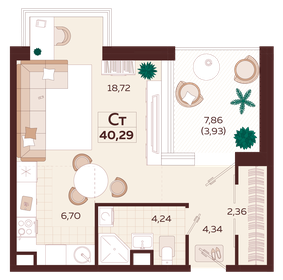 37,5 м², 1-комнатная квартира 20 625 000 ₽ - изображение 15