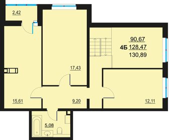 Квартира 127,1 м², 4-комнатная - изображение 1