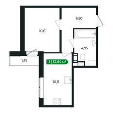 Квартира 32 м², 1-комнатная - изображение 2