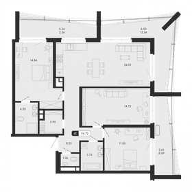 Квартира 94,7 м², 4-комнатная - изображение 1