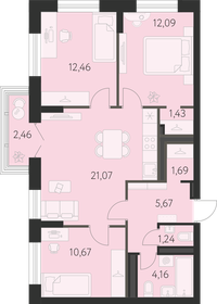 Квартира 71,3 м², 3-комнатная - изображение 1