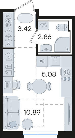 24,2 м², квартира-студия 5 611 763 ₽ - изображение 49