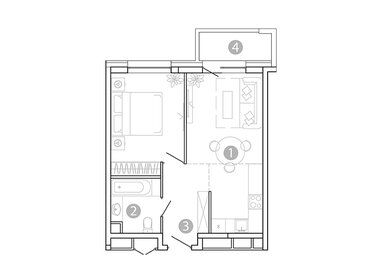 Квартира 42,8 м², 1-комнатная - изображение 1