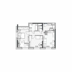 Квартира 61,8 м², 2-комнатная - изображение 2