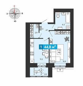 44,2 м², 1-комнатная квартира 4 595 000 ₽ - изображение 58