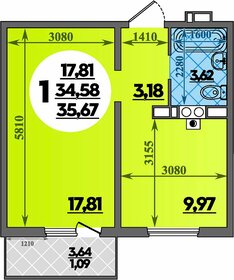 Квартира 35,7 м², 1-комнатная - изображение 1
