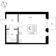Квартира 29 м², студия - изображение 2