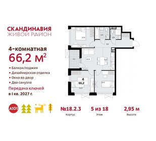 66,1 м², 4-комнатная квартира 17 639 220 ₽ - изображение 45