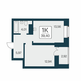 39,1 м², 1-комнатная квартира 7 333 333 ₽ - изображение 6