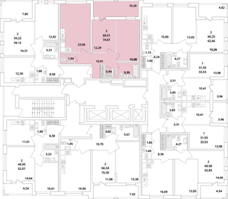 Квартира 74,7 м², 2-комнатная - изображение 2
