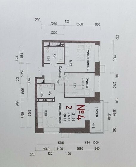 66,9 м², 2-комнатная квартира 11 800 000 ₽ - изображение 69
