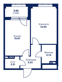 Квартира 39,8 м², 1-комнатная - изображение 1