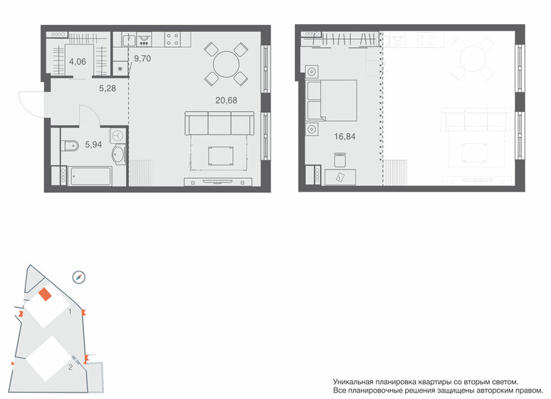 61,2 м², 3-комнатная квартира 4 180 000 ₽ - изображение 42
