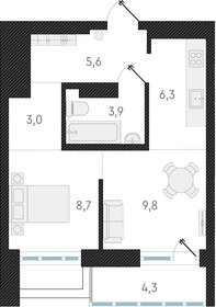 42,7 м², 2-комнатная квартира 6 700 000 ₽ - изображение 27