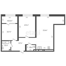 Квартира 60,5 м², 2-комнатная - изображение 1