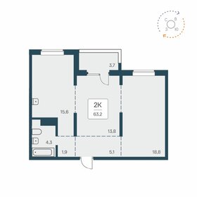 63,4 м², 2-комнатная квартира 5 900 000 ₽ - изображение 35