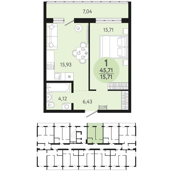 51,6 м², 3-комнатная квартира 4 450 000 ₽ - изображение 77