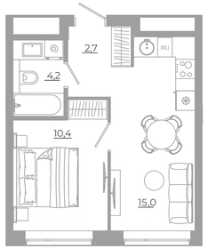 Квартира 32,3 м², 1-комнатная - изображение 1