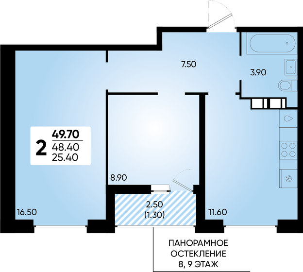 58 м², 2-комнатная квартира 5 900 000 ₽ - изображение 75