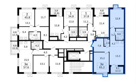 Квартира 65,2 м², 2-комнатная - изображение 1