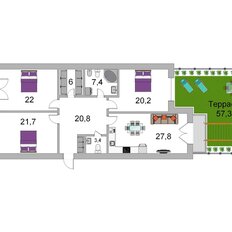 Квартира 151 м², 3-комнатная - изображение 3