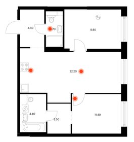 Квартира 58,5 м², 2-комнатная - изображение 1