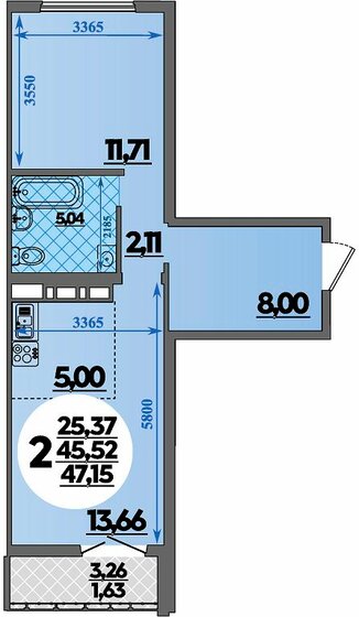 53 м², 2-комнатная квартира 7 100 000 ₽ - изображение 92