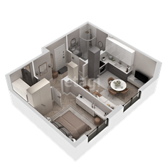 Квартира 43,8 м², 1-комнатная - изображение 2