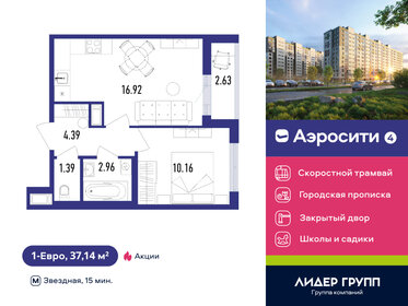 Квартира 37,1 м², 1-комнатная - изображение 1