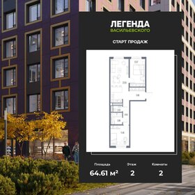 Квартира 64,6 м², 2-комнатная - изображение 1