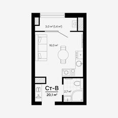 Квартира 20,1 м², студия - изображение 5