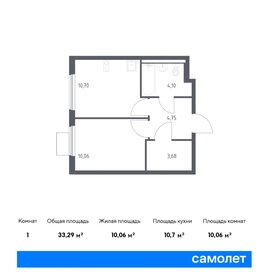 Квартира 33,3 м², 1-комнатная - изображение 1