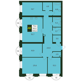 Квартира 163 м², 4-комнатная - изображение 1