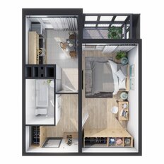 Квартира 44,3 м², 1-комнатная - изображение 1