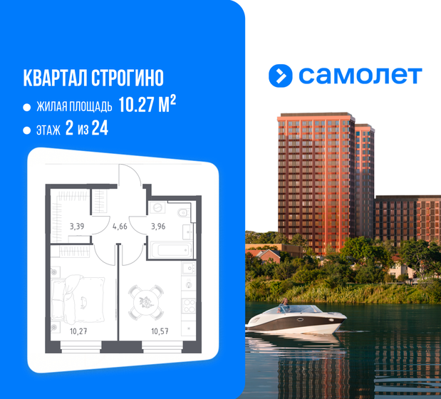 32,6 м², 1-комнатная квартира 11 137 347 ₽ - изображение 46