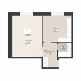Квартира 47,3 м², 1-комнатная - изображение 2