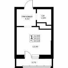 Квартира 22,1 м², студия - изображение 2