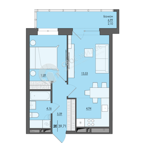 Квартира 40 м², 2-комнатная - изображение 1