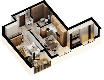 Квартира 64 м², 1-комнатные - изображение 1