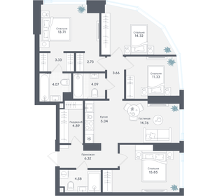 Квартира 108,7 м², 4-комнатная - изображение 1