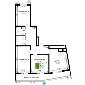 Квартира 78,8 м², 3-комнатная - изображение 1