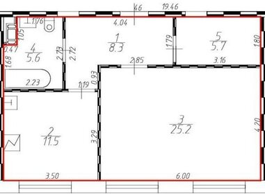 Квартира 56,3 м², 2-комнатные - изображение 1