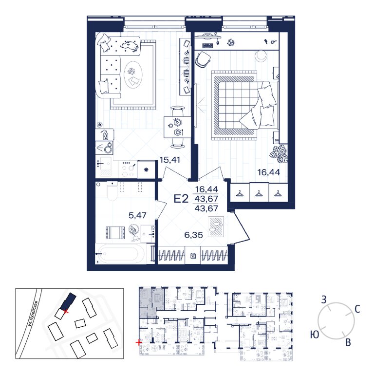 Варианты планировок квартал «ГАРМОНИЯ» - планировка 4