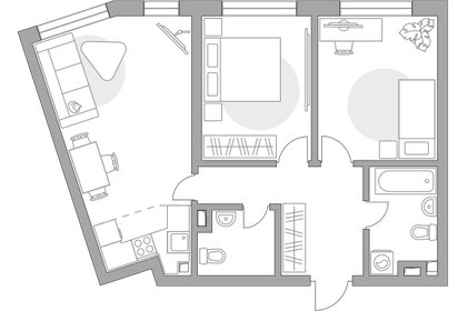 Квартира 64,3 м², 3-комнатная - изображение 1