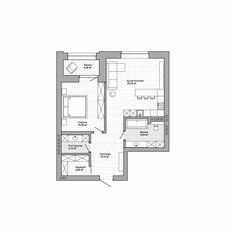 Квартира 76,7 м², 2-комнатная - изображение 2
