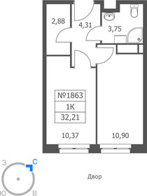 Квартира 32,2 м², 1-комнатные - изображение 1