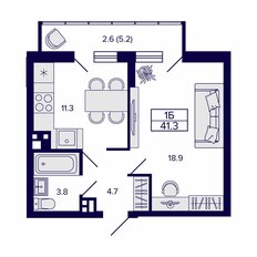 Квартира 38,9 м², 1-комнатная - изображение 2