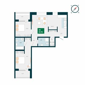Квартира 82 м², 3-комнатная - изображение 1