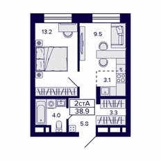 Квартира 38,9 м², 2-комнатная - изображение 2